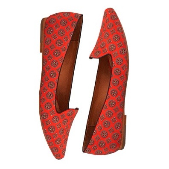 Joie Day Dreaming red silk and leather smoking slipper flats 6.5 / 37 - Picture 2 of 7